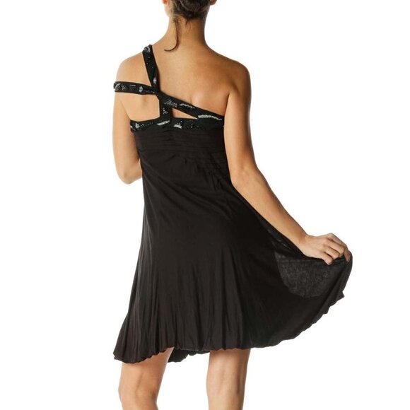 MaxAzria Black Embellished Neckline Dress - Picture 3 of 3